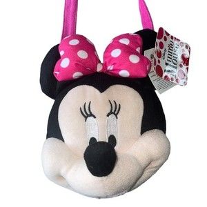 NWT Minnie Mouse Head Plush Girls Purse